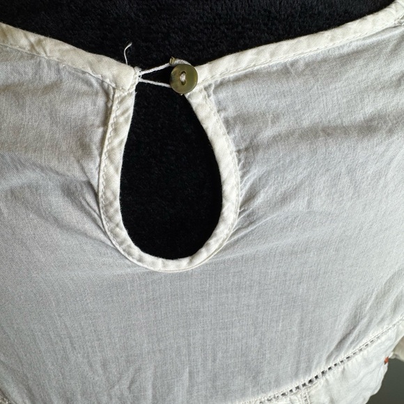 Free People Pavlo mini Dress Embroidered Crochet Insets Ivory Boho - Picture 6 of 11